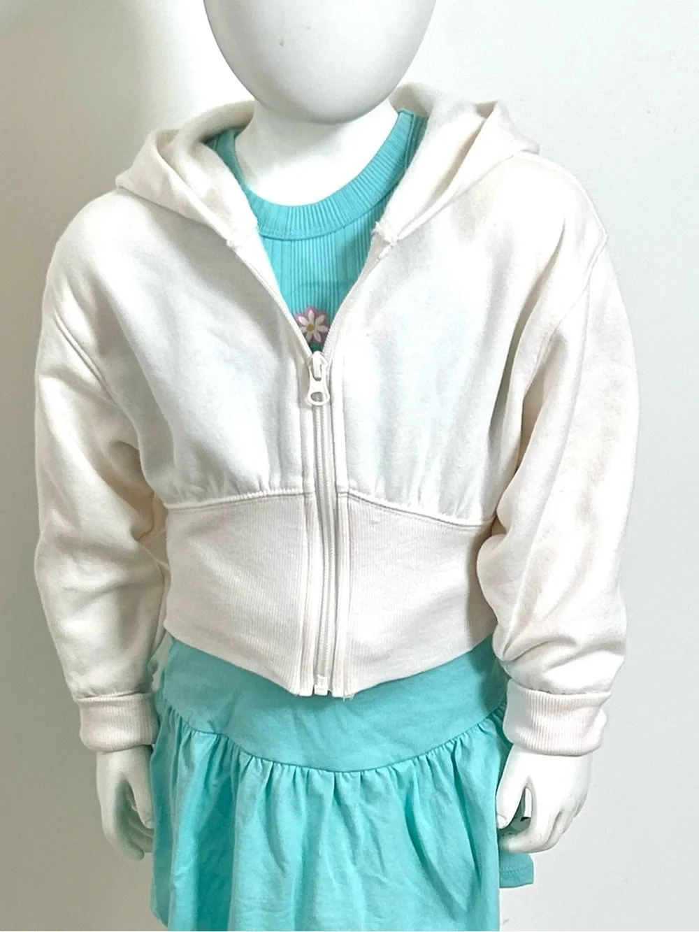 Girls Classic Cream Zip Hoodie - XS/4